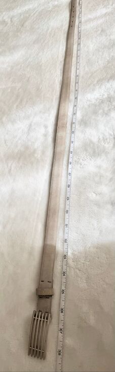 Ralph Lauren RL67 Gray Suede Leather Belt Silver Buckle Made in Italy Size 36 main image 9